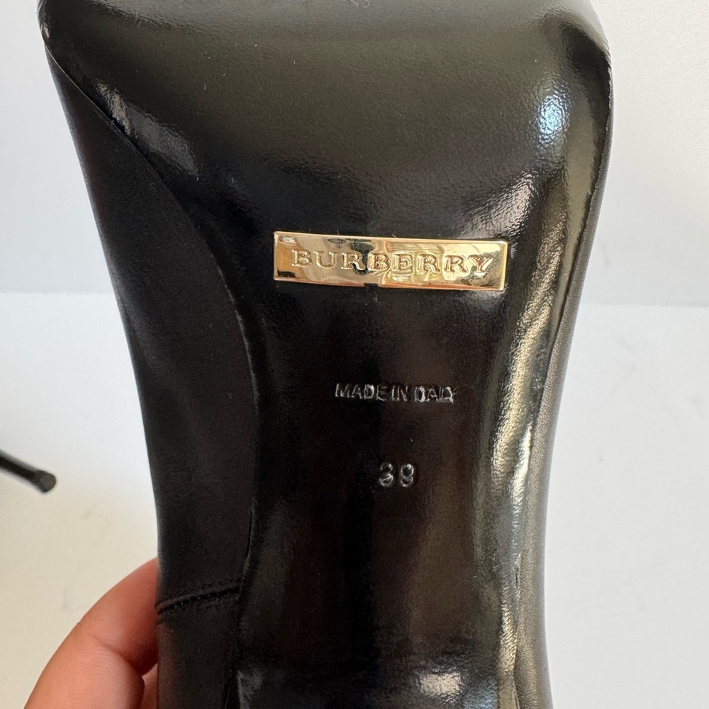 Burberry Black and Gold Heeled Boots - Picture 10 of 15